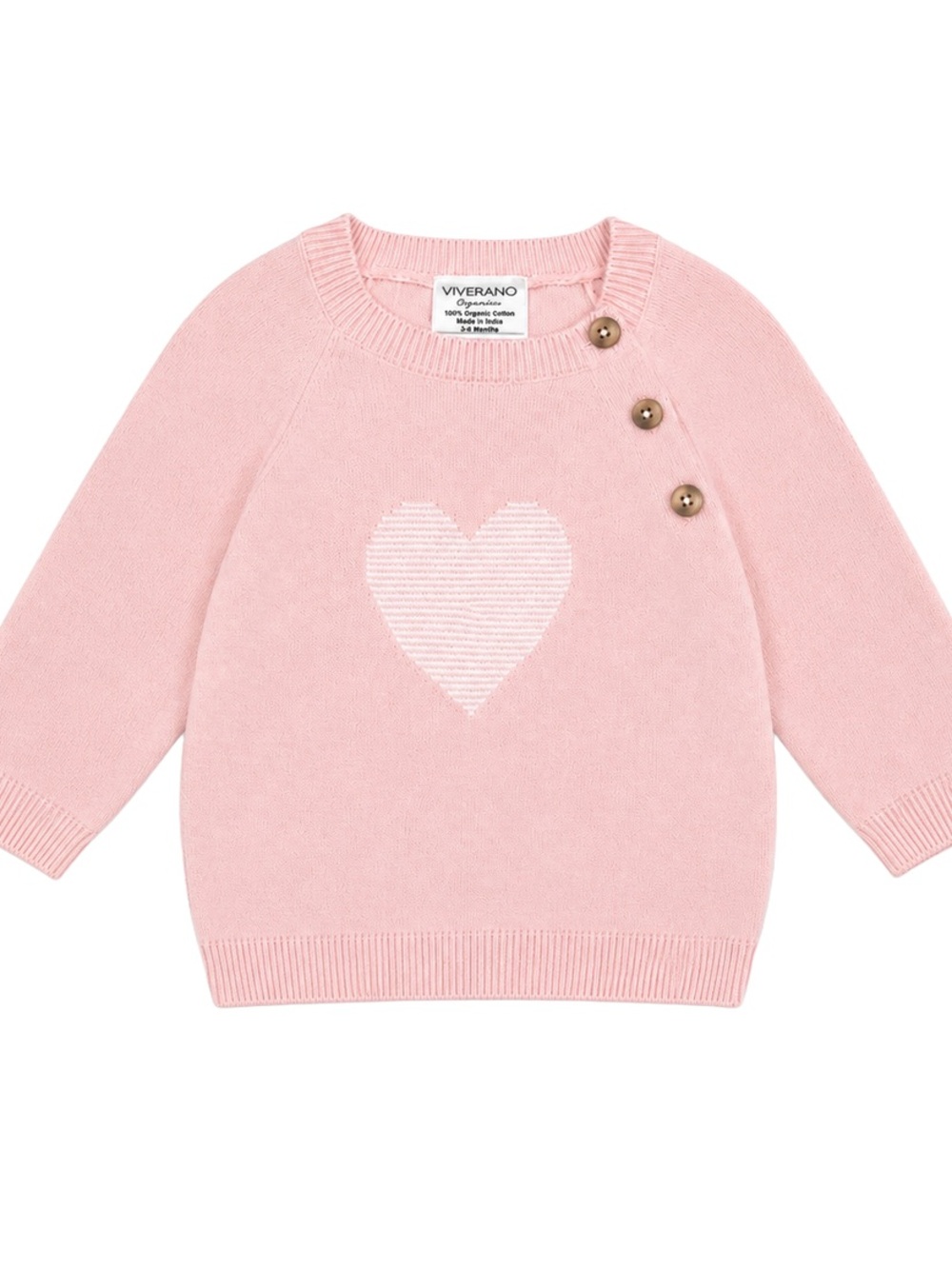 Hearts Jacquard Knit Baby Pullover (Organic Cotton)